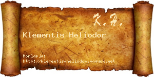 Klementis Heliodor névjegykártya